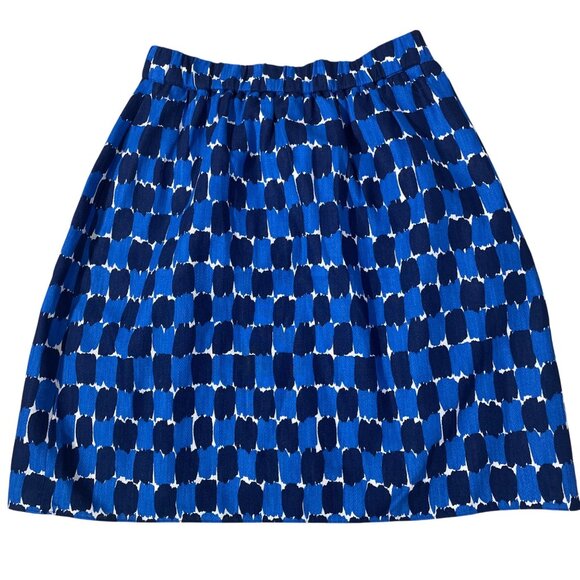 Boden Dotted Paint Stroke Abstract Pull On Skirt Blue Sz 8 LONG - Picture 1 of 7